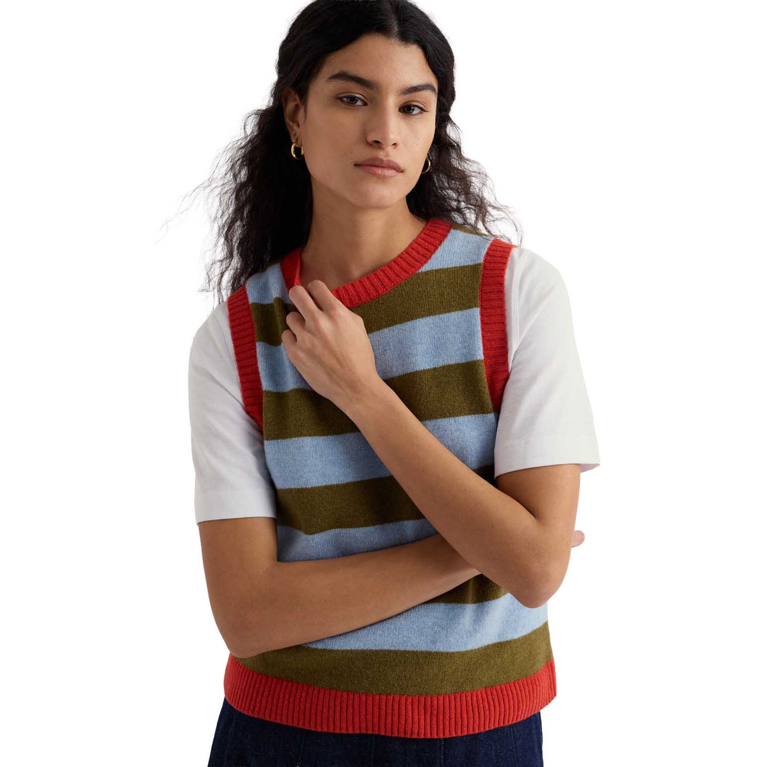 Seasalt Cornwall Pinwell Vest - Bright Shape Seagrass Mix